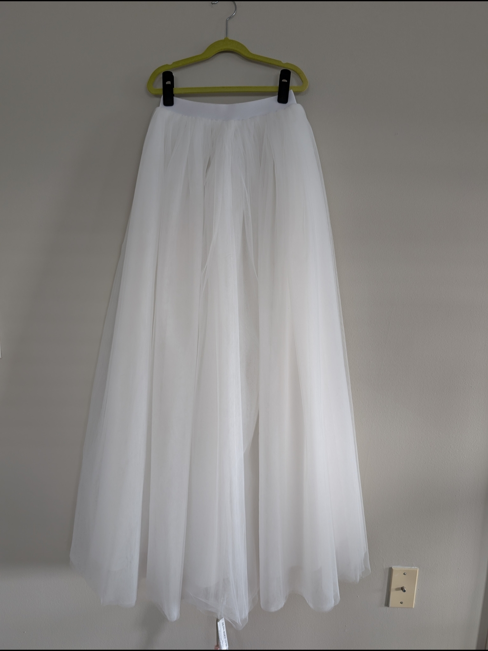 White Tulle Maxi Skirt with Soft Layers